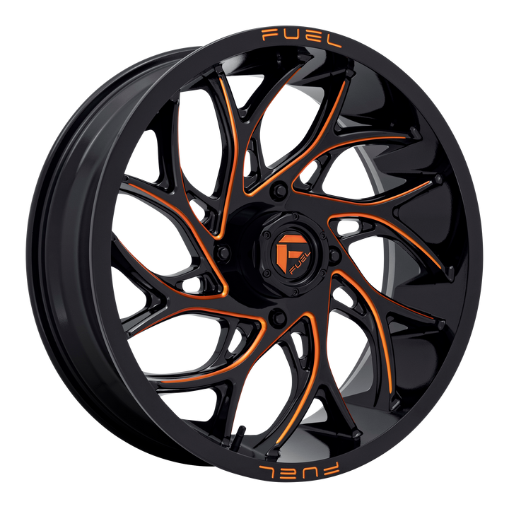 Fuel Off-Road Wheels D780 Runner Utv Gloss Black Milled with Orange Tint