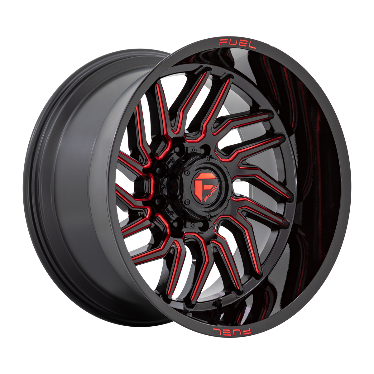 Fuel Off-Road Wheels D808 Hurricane Gloss Black Milled with Red Tint