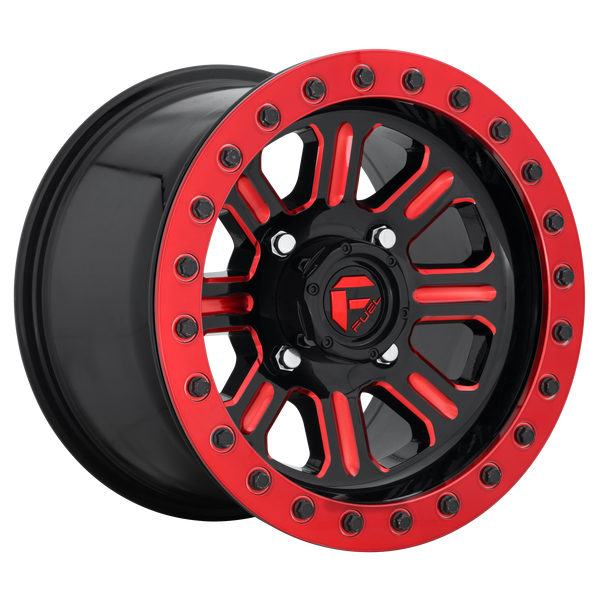 Fuel Off-Road Wheels D911 Hardline Utv Beadlock Gloss Black with Red Tint