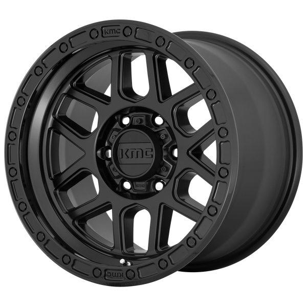 KMC Wheels KM544 Mesa Satin Black with Gloss Black Lip