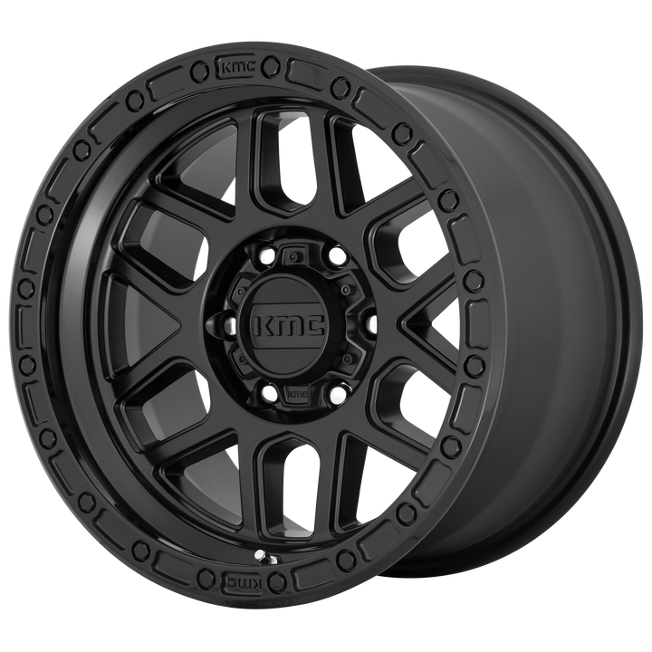 KMC Wheels KM544 Mesa Satin Black with Gloss Black Lip