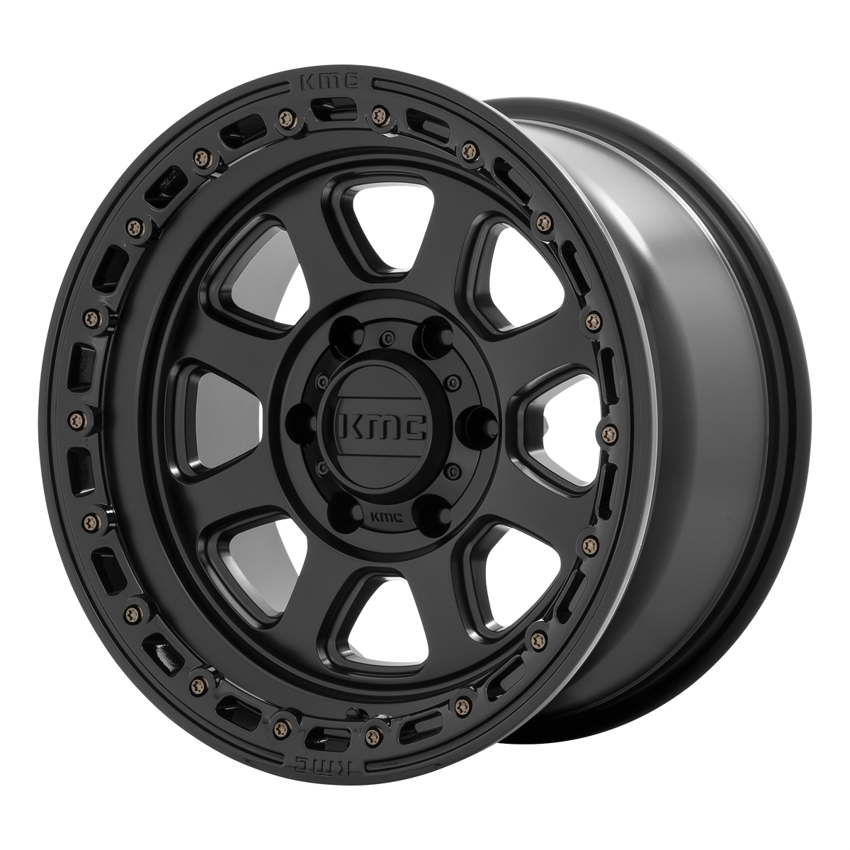 KMC Wheels KM548 Chase Satin Black with Gloss Black Lip