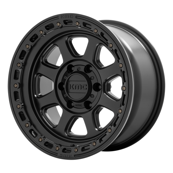 KMC Wheels KM548 Chase Satin Black with Gloss Black Lip