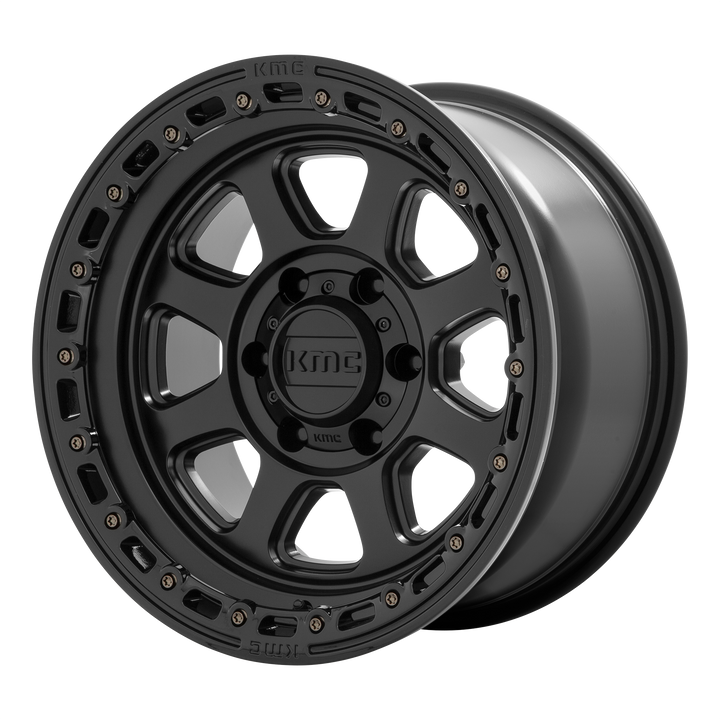 KMC Wheels KM548 Chase Satin Black with Gloss Black Lip