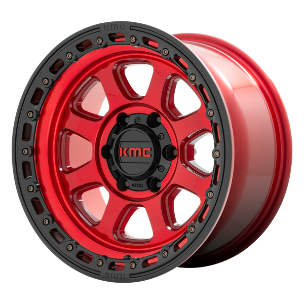 KMC Wheels KM548 Chase Candy Red with Black Lip