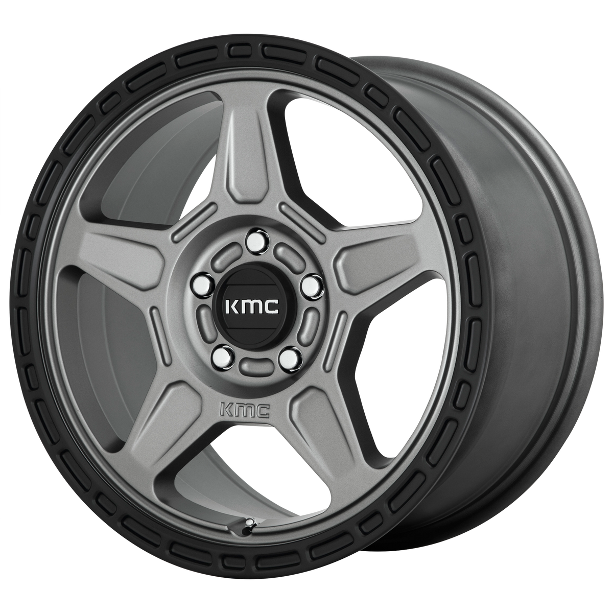 KMC Wheels KM721 Alpine Satin Gray with Black Lip