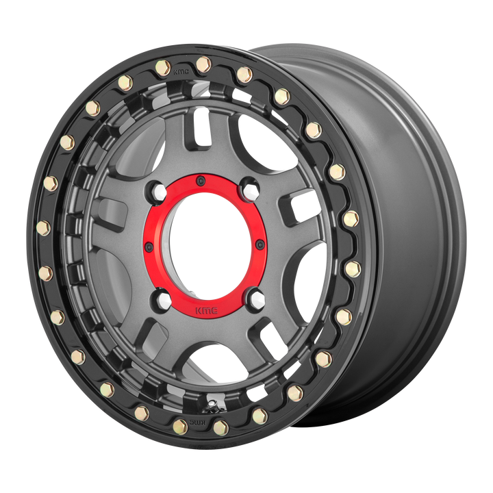 KMC Wheels KS240 Recon Utv Beadlock Gunmetal with Gloss Black Ring