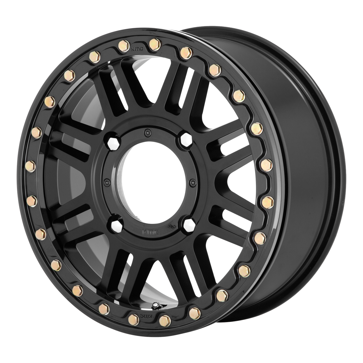 KMC Wheels KS250 Cage Utv Beadlock Satin Black with Gloss Black Ring