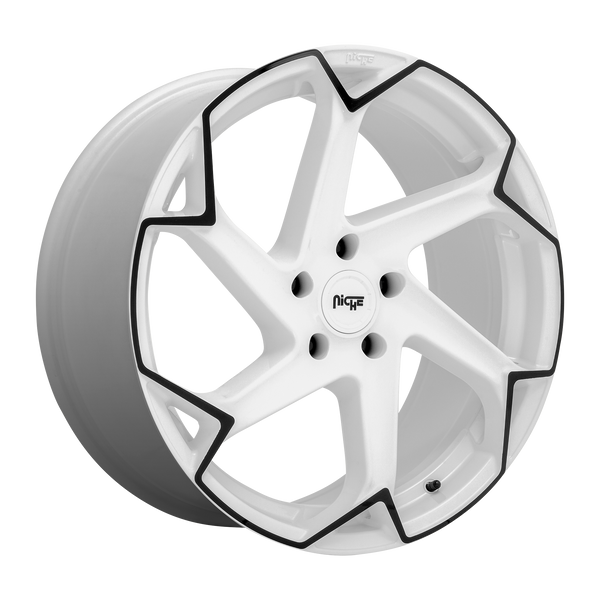 Niche Wheels M257 Flash Gloss White with Black