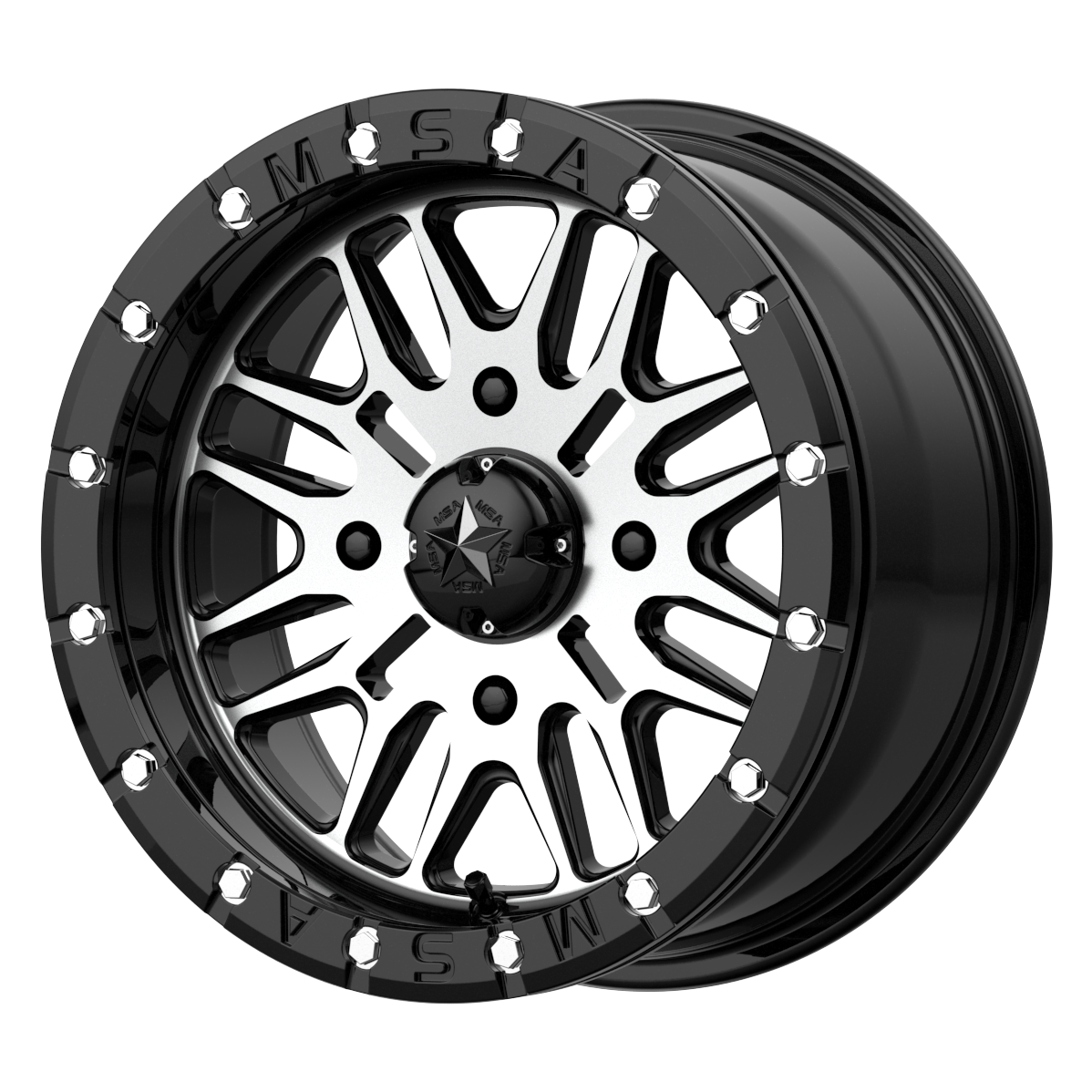 MSA Offroad Wheels M37 Brute Utv Beadlock Gloss Black Machined