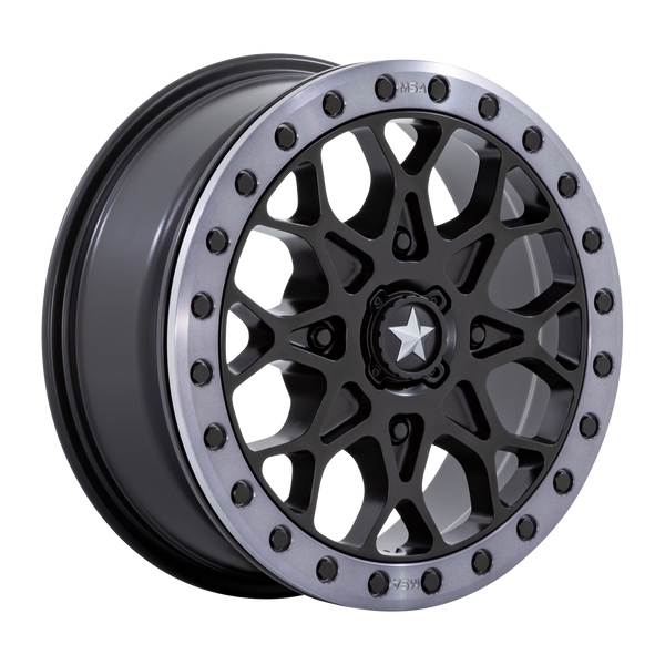 MSA Offroad Wheels M48 Portal Utv Beadlock Satin Black with Gray Tint Ring
