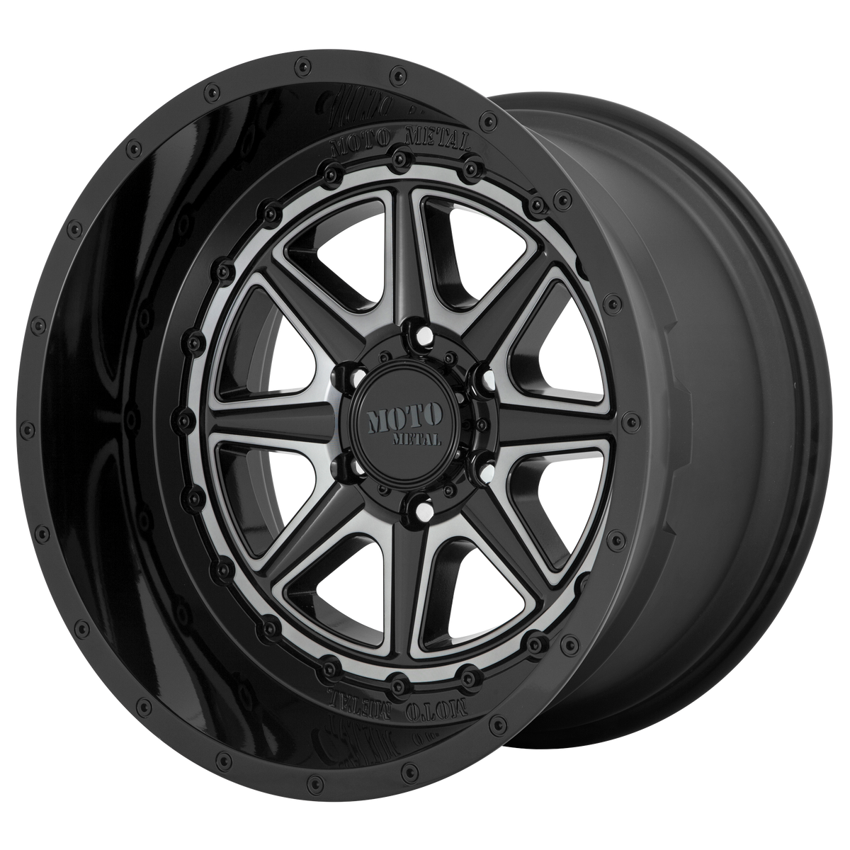 Moto Metal Wheels MO801 Phantom Gloss Black with Gray Tint