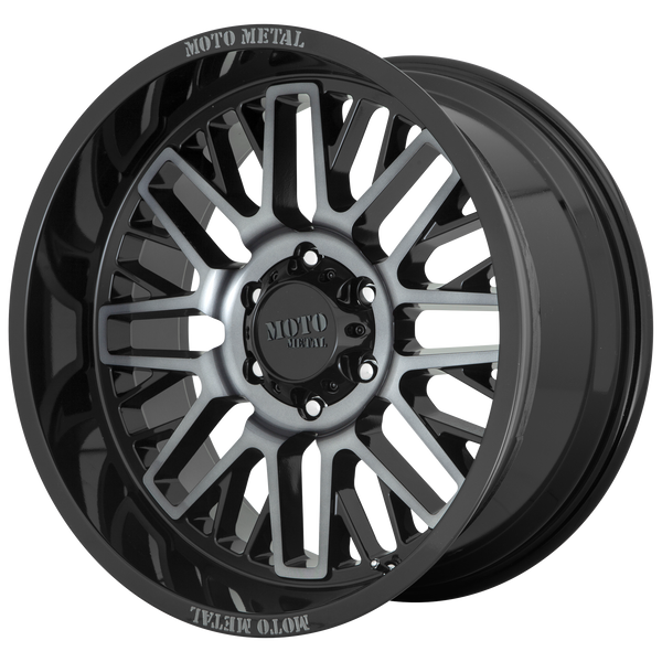 Moto Metal Wheels MO802 Warlock Gloss Black Machined with Gray Tint