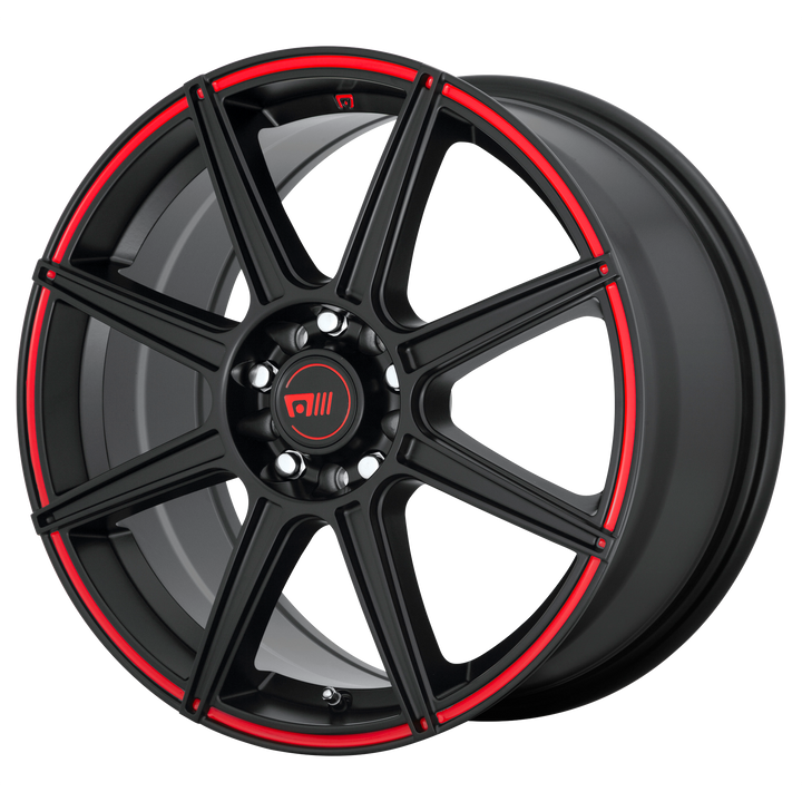 Motegi Racing Wheels MR142 CS8 Satin Black with Red Stripe