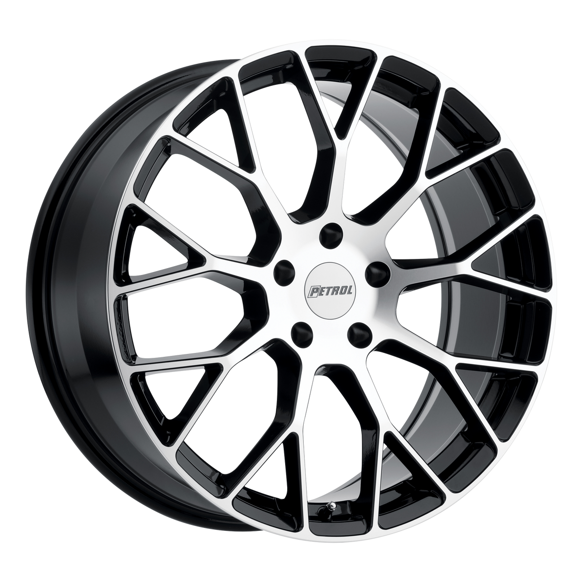 Petrol Wheels P2B Gloss Black with Machined Cut Face