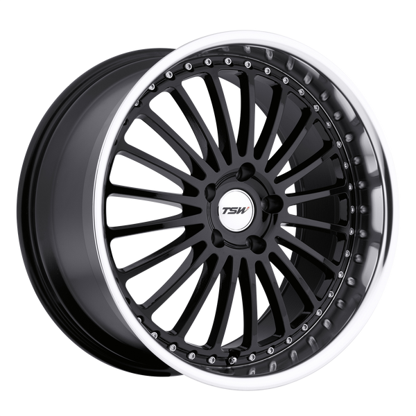 TSW Wheels Silverstone Gloss Black with Mirror Cut Lip