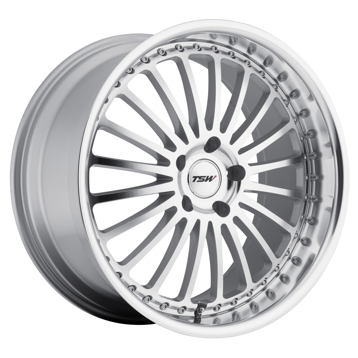TSW Wheels Silverstone Silver with Mirror Cut Face & Lip