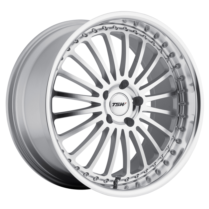 TSW Wheels Silverstone Silver with Mirror Cut Face & Lip
