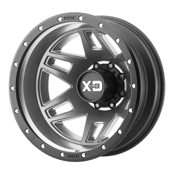 XD Series Wheels XD130 Machete Dually Matte Gray with Black Ring