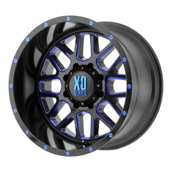 XD Series Wheels XD820 Grenade Satin Black Mill with Blue Tint