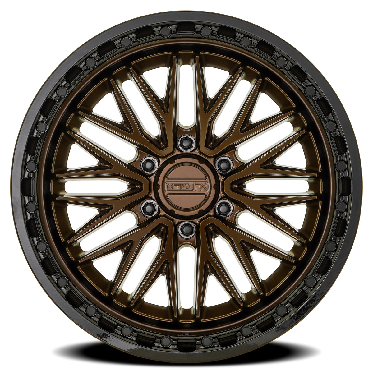 Metal FX Wheels Alpha Truck Smoked Bronze Center Gloss Black Lip
