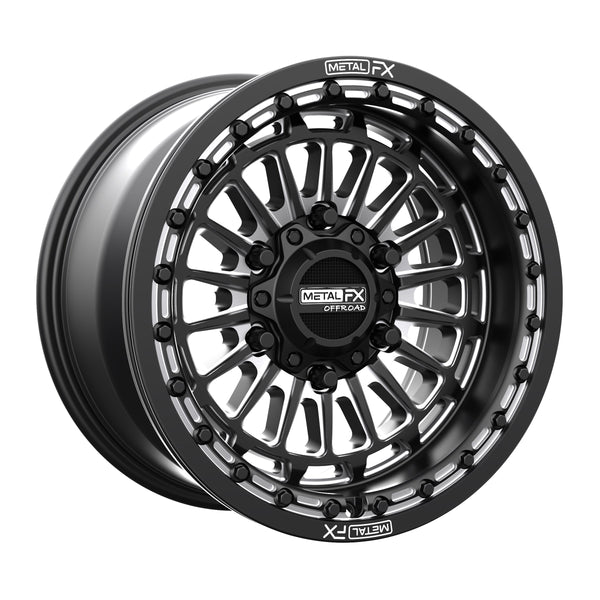 Metal FX Wheels Delta 6R Beadlock Satin Black Contrast Cut