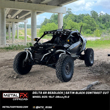 Metal FX Wheels Delta 6R Beadlock Satin Black Contrast Cut