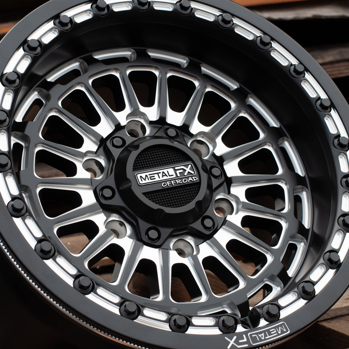 Metal FX Wheels Delta 6R Beadlock Satin Black Contrast Cut