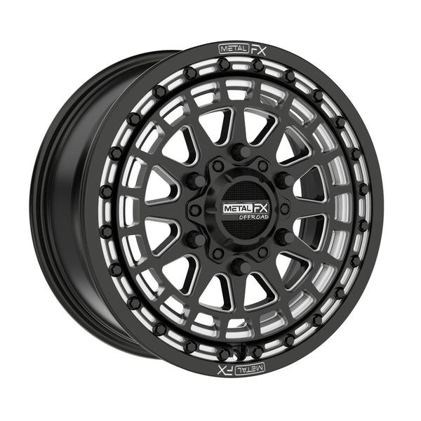 Metal FX Wheels Outlaw 6R Beadlock Satin Black Contrast Cut