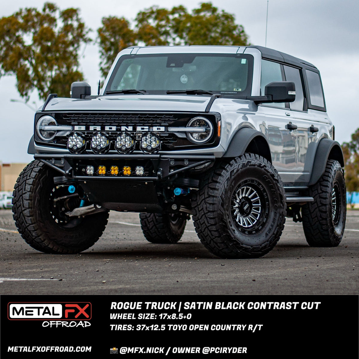 Metal FX Wheels Rogue Truck Satin Black Contrast Cut