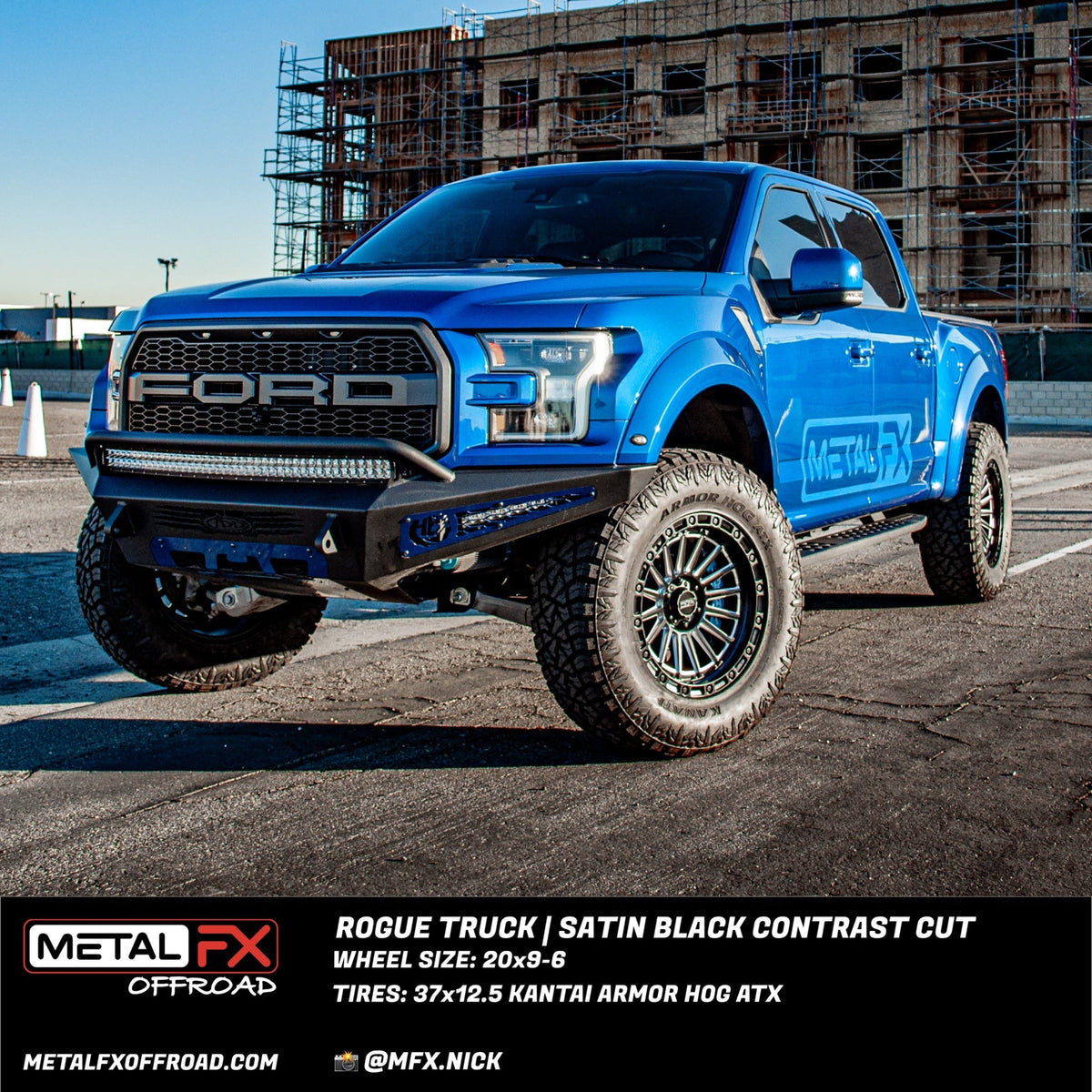 Metal FX Wheels Rogue Truck Satin Black Contrast Cut