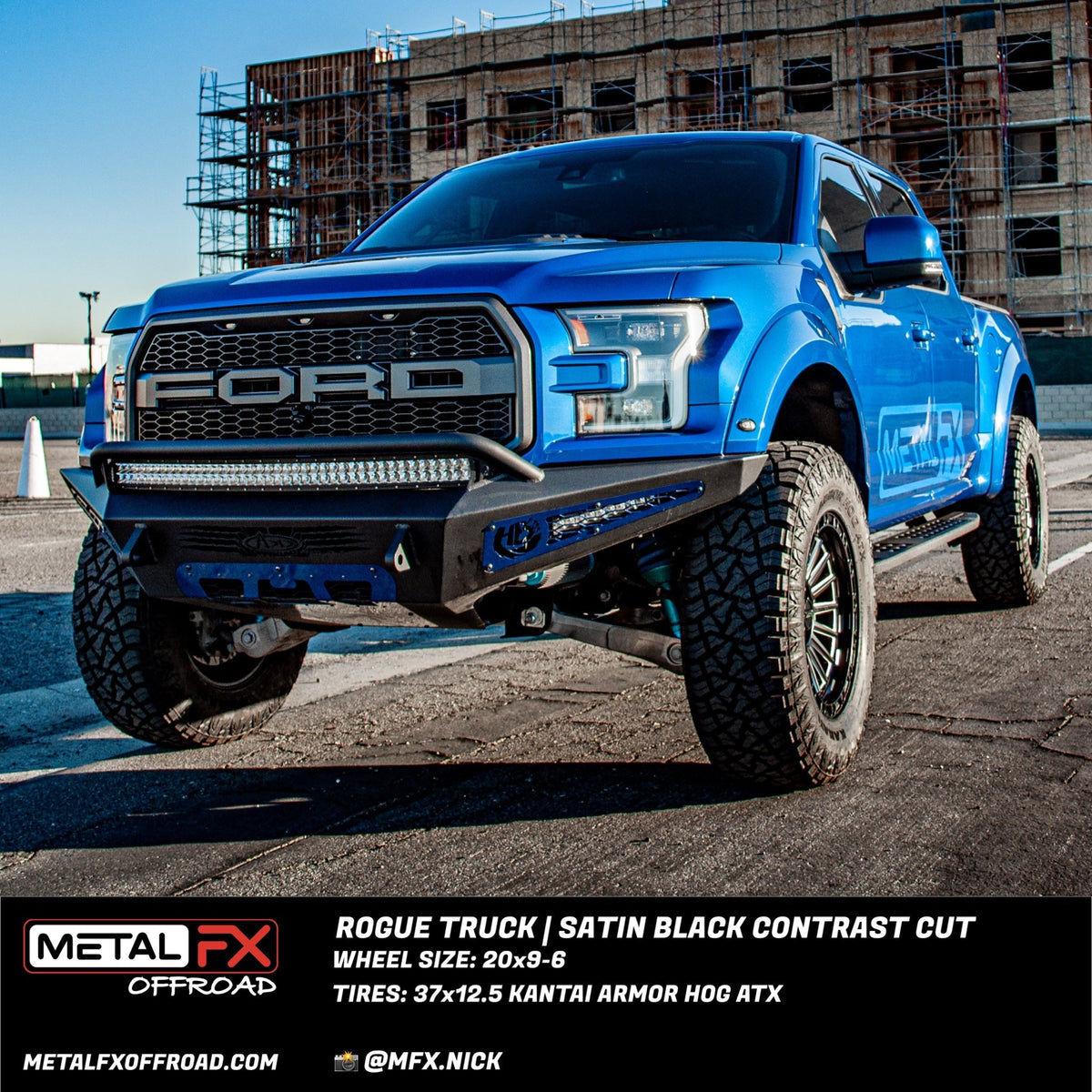 Metal FX Wheels Rogue Truck Satin Black Contrast Cut