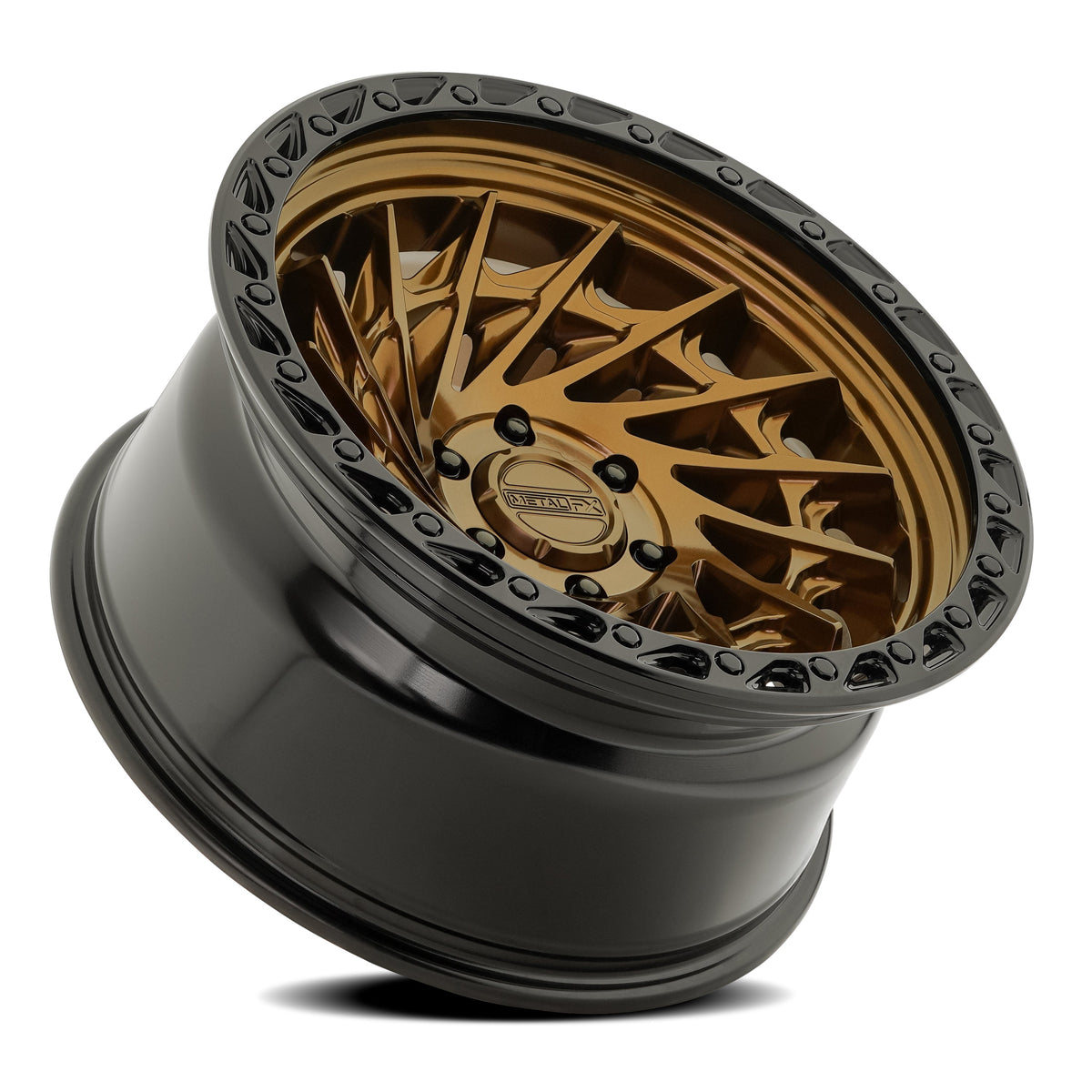 Metal FX Wheels Typhoon Truck Smoked Bronze Center Gloss Black Lip