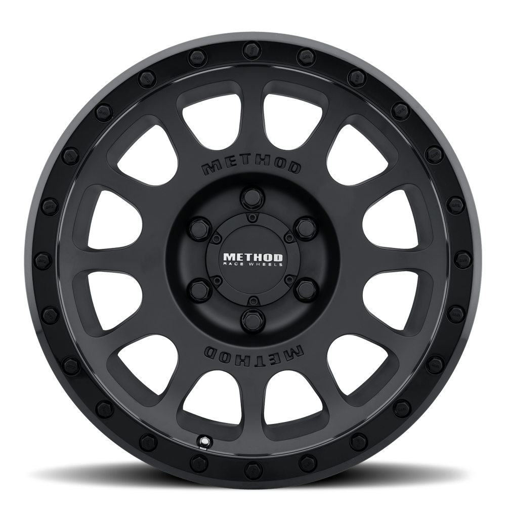 Method Race Wheels MR305 NV Matte Black with Gloss Black Lip 6 lug