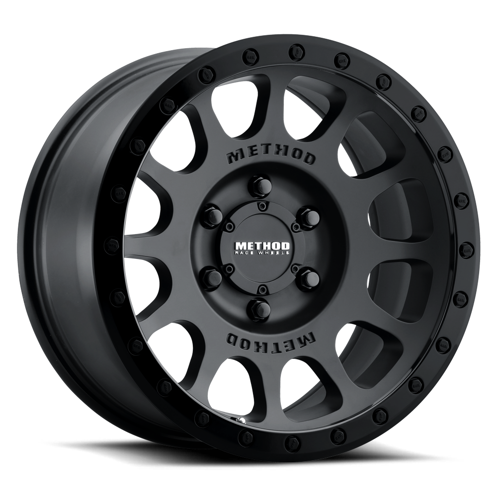 Method Race Wheels MR305 NV Matte Black with Gloss Black Lip 6 lug
