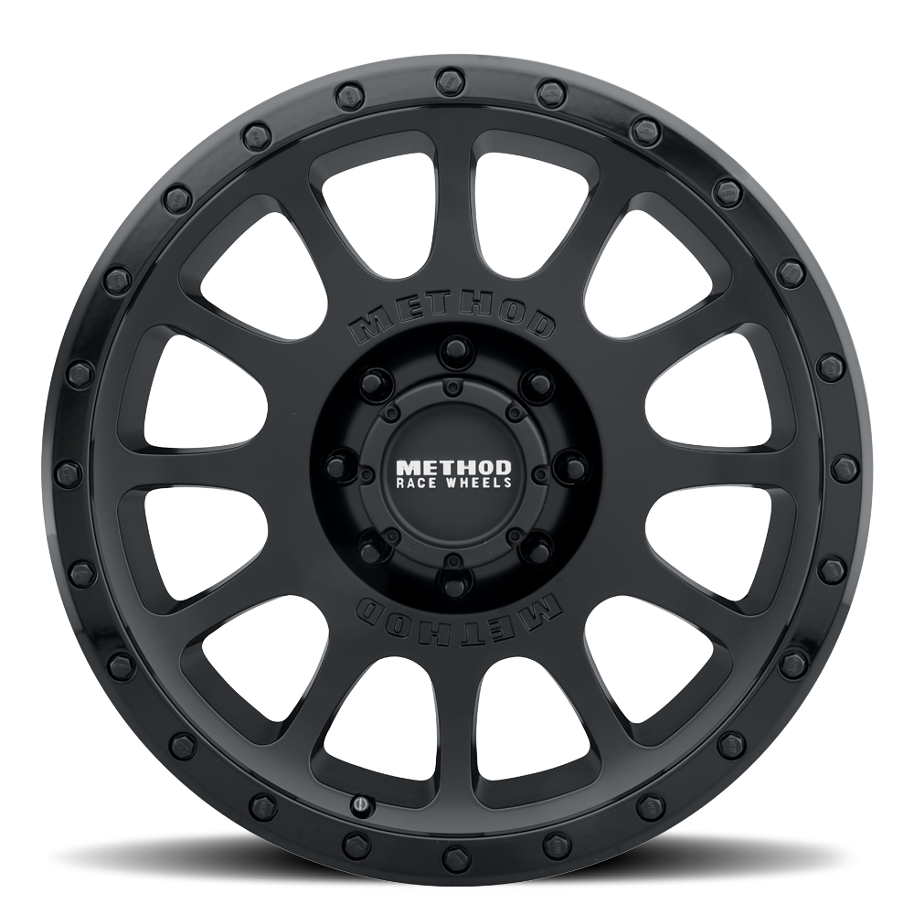 Method Race Wheels MR305 NV Matte Black with Gloss Black Lip 8 lug