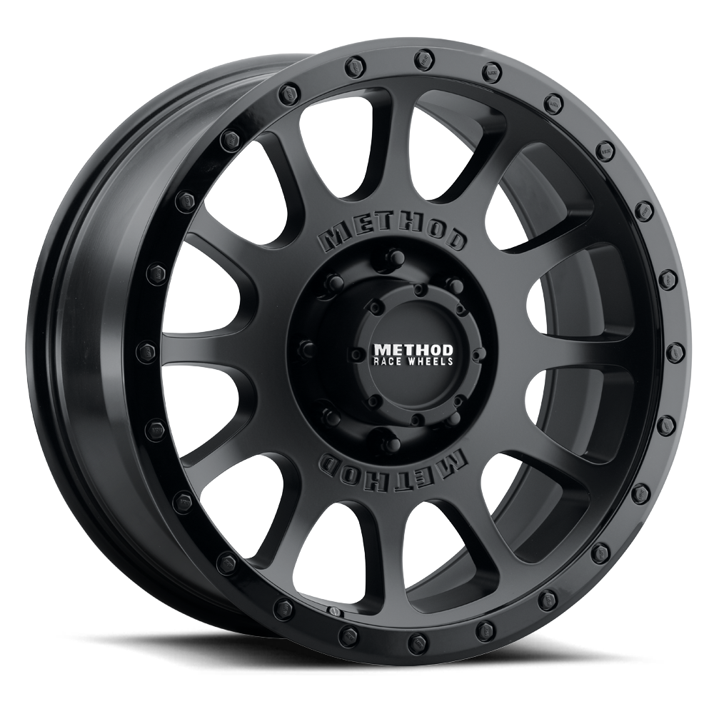Method Race Wheels MR305 NV Matte Black with Gloss Black Lip 8 lug