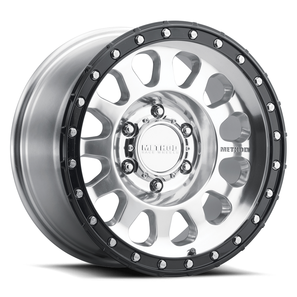 Method Race Wheels MR315 Polished with Gloss Black Lip 6 lug