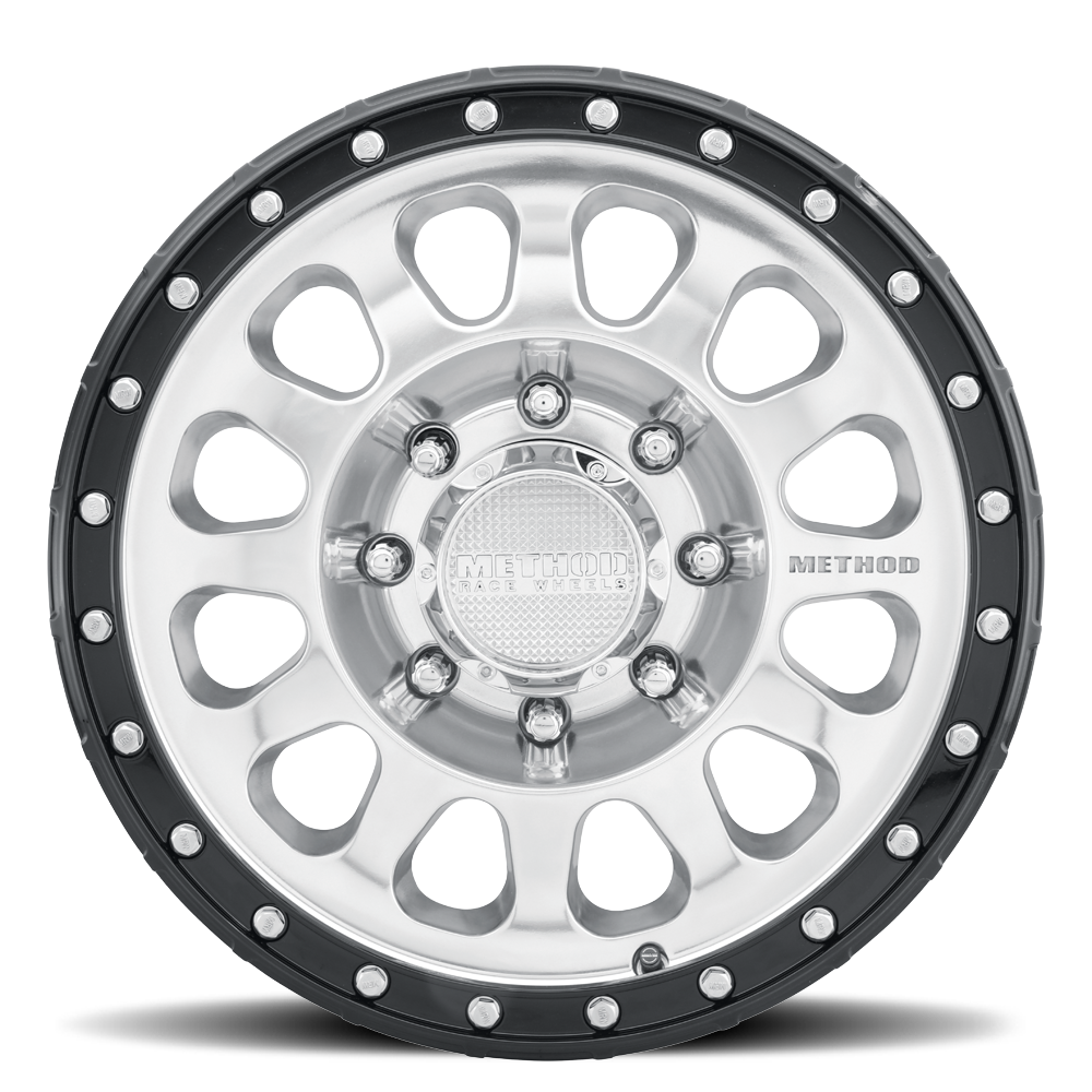 Method Race Wheels MR315 Polished with Gloss Black Lip 8 lug
