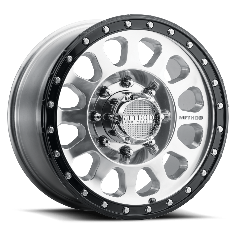 Method Race Wheels MR315 Polished with Gloss Black Lip 8 lug