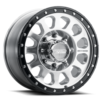 Method Race Wheels MR315 Polished with Gloss Black Lip 8 lug