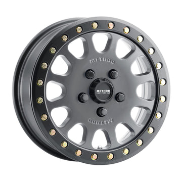 Method Race Wheels MR401 UTV Beadlock Titanium with Matte Black Ring 5 lug