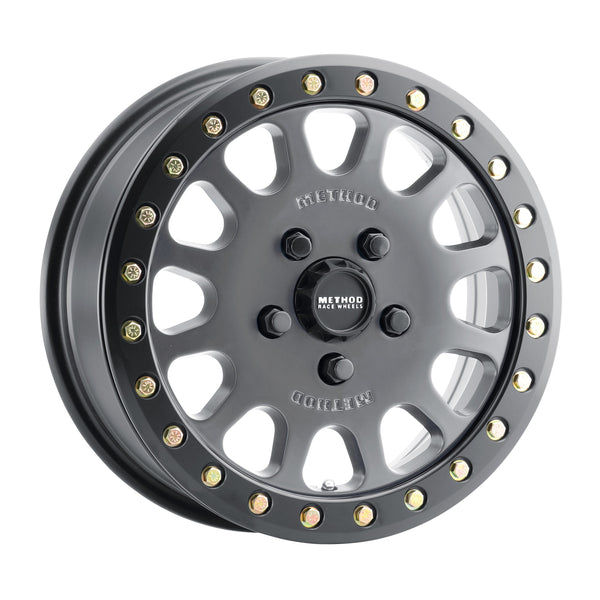 Method Race Wheels MR401 UTV Beadlock Titanium with Matte Black Ring 5 lug