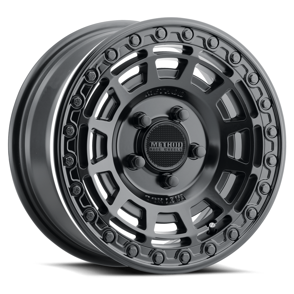 Method Race Wheels MR415 Beadlock Matte Black with Gloss Black Ring 5 lug