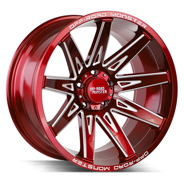 Off-Road Monster Wheels M25 Candy Red Milled - Wheels Outlet