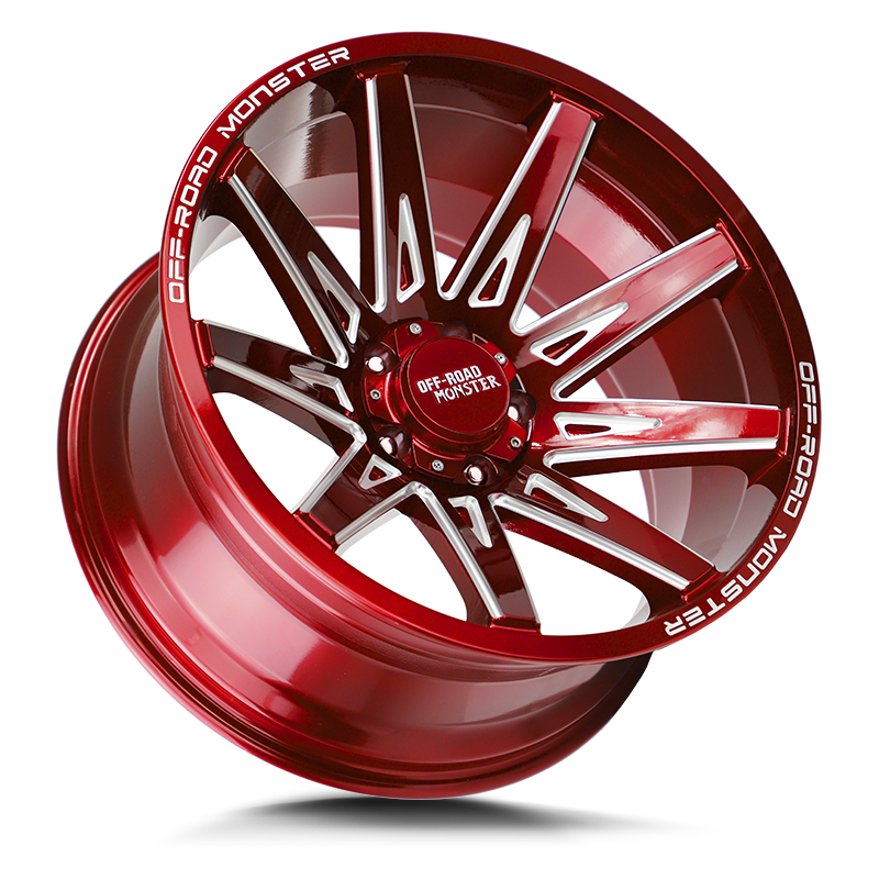 Off-Road Monster Wheels M25 Candy Red Milled - Wheels Outlet