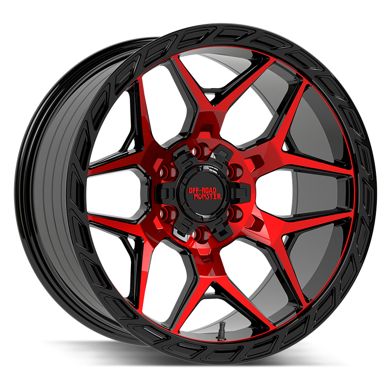 Off-Road Monster Wheels MF40 Gloss Black Candy Red Machine - Wheels Outlet