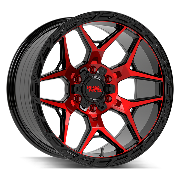 Off-Road Monster Wheels MF40 Gloss Black Candy Red Machine - Wheels Outlet