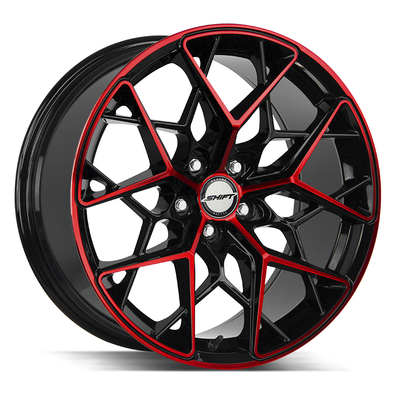 Shift Wheels H35 Piston Gloss Black Candy Red Machine - Wheels Outlet