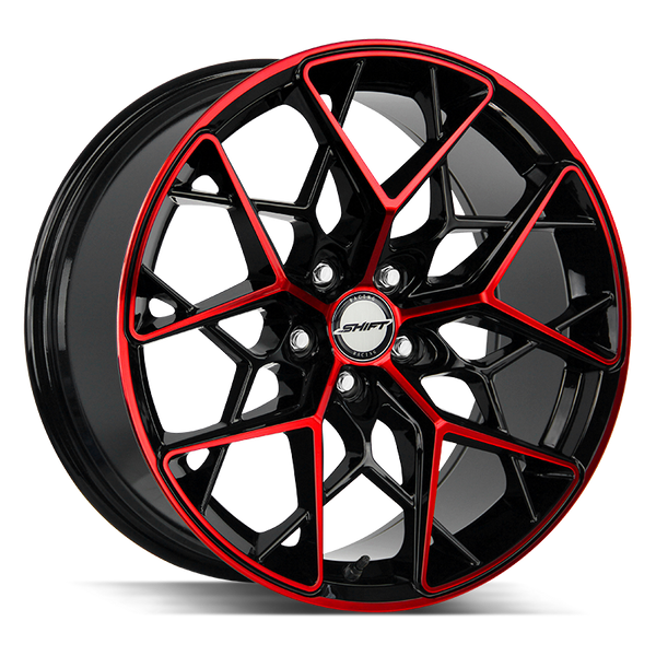 Shift Wheels H35 Piston Gloss Black Candy Red Machine - Wheels Outlet